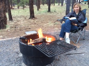 08-10-2015_Camp Site _reading a library book