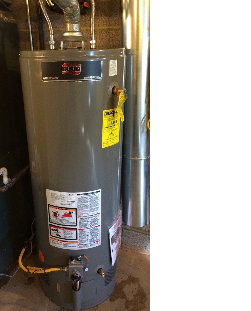 The new 50 gallon hot water heater