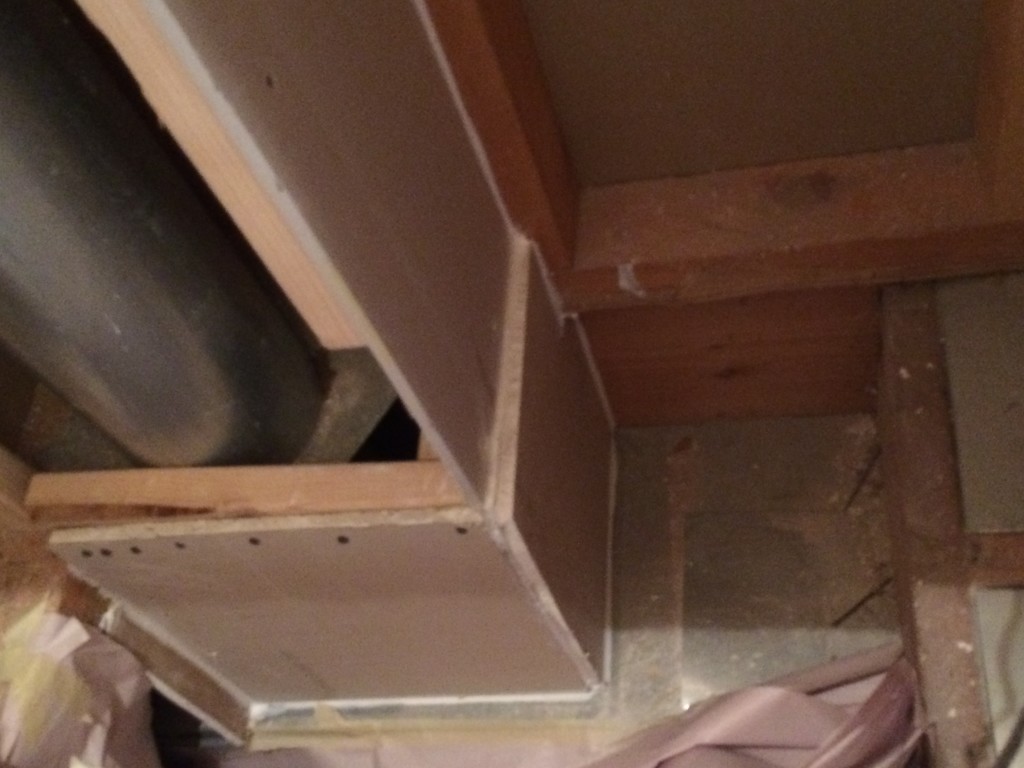 Framing in the furnance and hot water exhaust